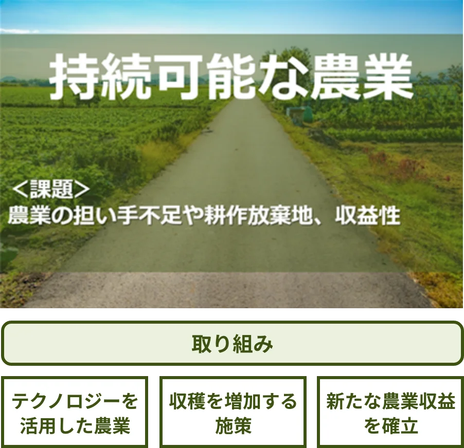 持続可能な農業への取り組み：テクノロジーを活用した農業・収穫を増加する施策・新たな農業収益を確立