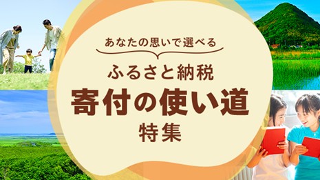 「あなたの思いで選べる　ふるさと納税『寄付の使い道』特集」