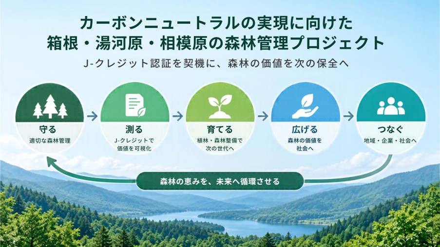 カーボンニュートラルの実現に向けた箱根・湯河原・相模原の森林管理プロジェクト
